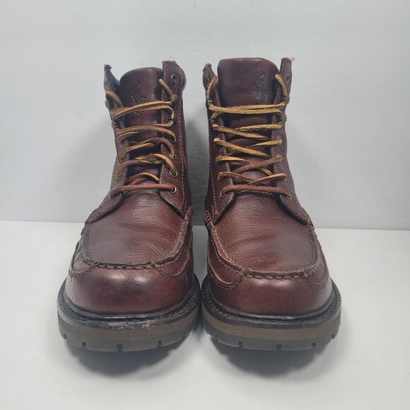 Polo Ralph Lauren Willingcott Men's Brown Leather Lace-Up Boots 14323 US Size 8D - Picture 3 of 11